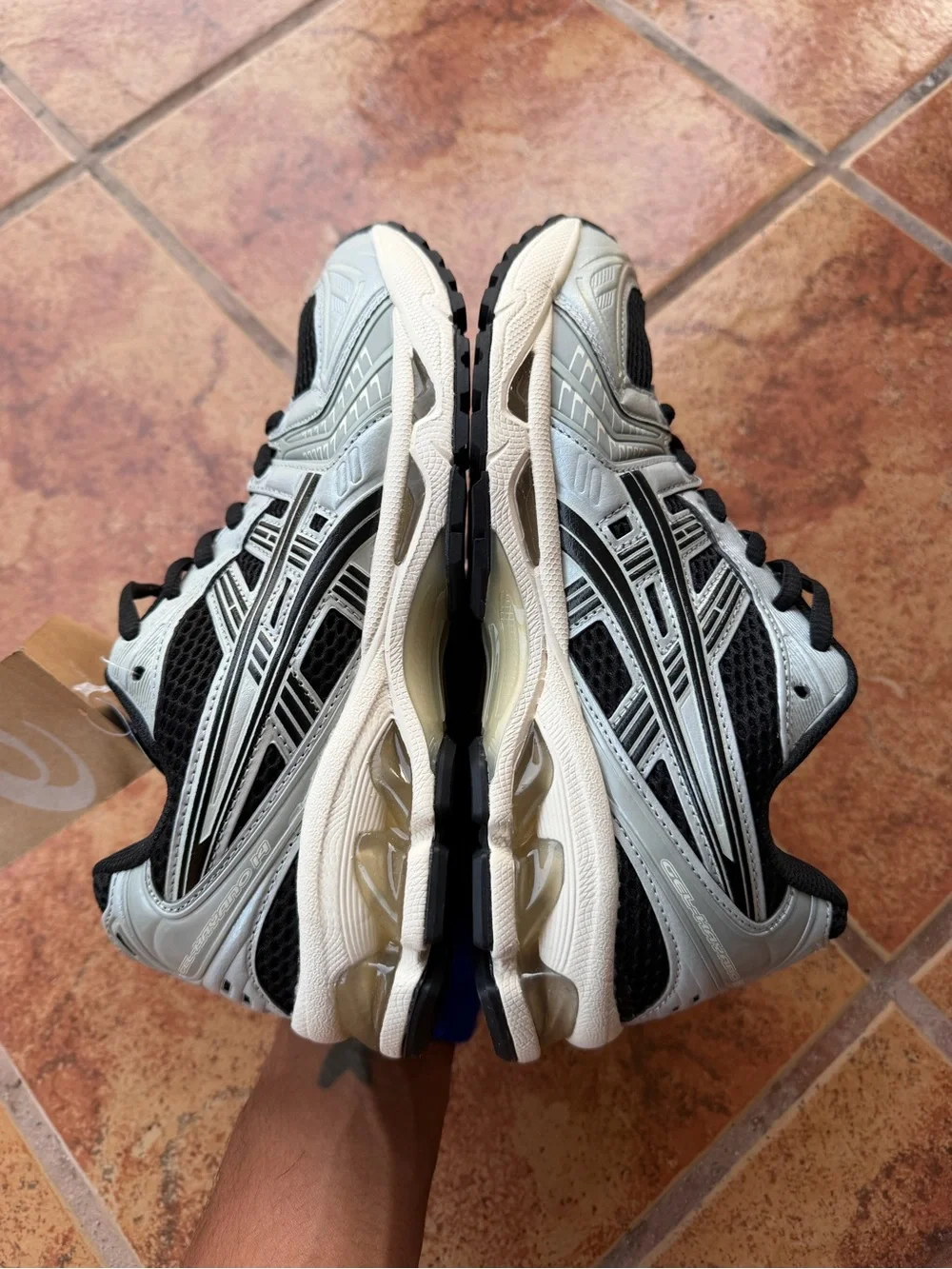 Size 8 Men’s And Women’s 9.5 - Asics Gel Kayano 14 Black and Silver Athletic